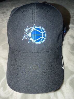 Nike Black Cap with Blue and White Basketball Logo